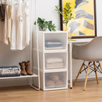 Deep Box Chest Drawer, White, 3 Pack