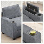 Versatile Chenille Storage Loveseat Sofa