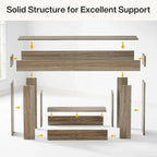 63-Inch Brown and Gray Slim Wooden Console Table for Entryway