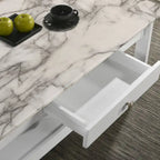 Denhour DH BASIC 4-Piece Open-Shelf Coffee Table Set with Drawer in Transitional Rubberwood