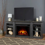 Real Flame Eliot 81" Grand Antique Grey TV Stand with Electric Fireplace