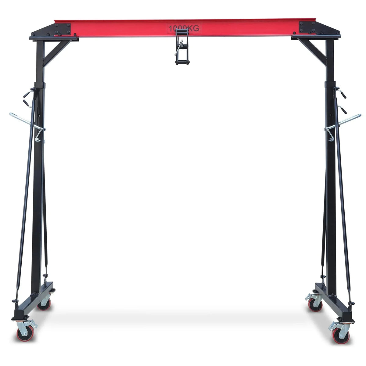 2025  1 Ton Adjustable Gantry Crane, 2200 lbs Capacity, Height Adjustable 96.5"-143.7", Portable Hoist for Factory, Construction, Warehouse, Auto Repair
