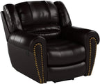 CANMOV Leather Recliner Chair, Classic and Traditional Manual Recliner Chair with Comfortable Arms and Back Single Sofa for Living Room, Nut Brown