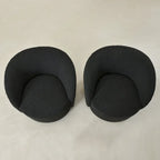 Set of 2 KINWELL 34-Inch Wide Upholstered Swivel Barrel Chairs