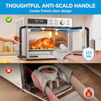 Midea Flexify French Door Toaster Oven Air Fryer Combo, 26.4 QT, Extra Large Air Fryer Countertop Oven 10 in 1 Combo, 25% Faster Cooking and 90% Less Oil, Stainless Steel : Home & Kitchen