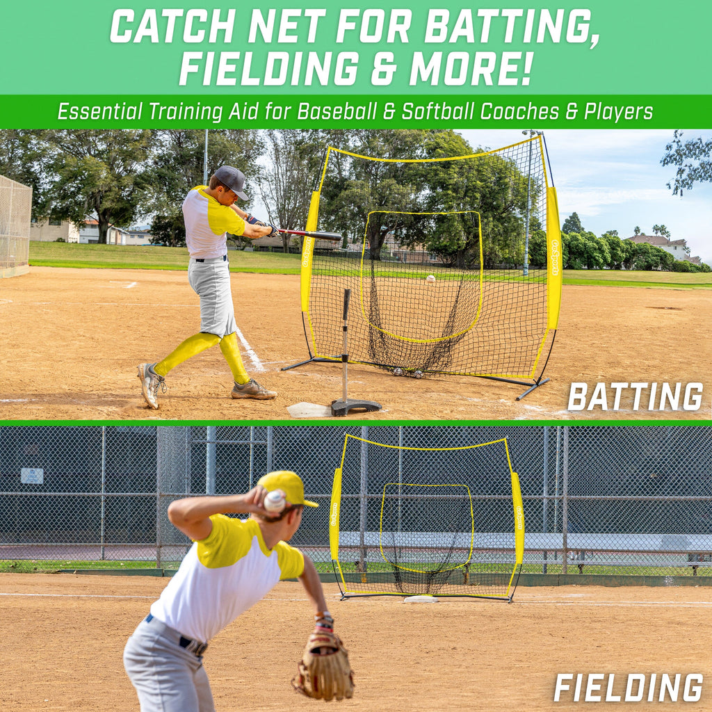 7' x 7' Team Tone Baseball Hitting Net | Yellow